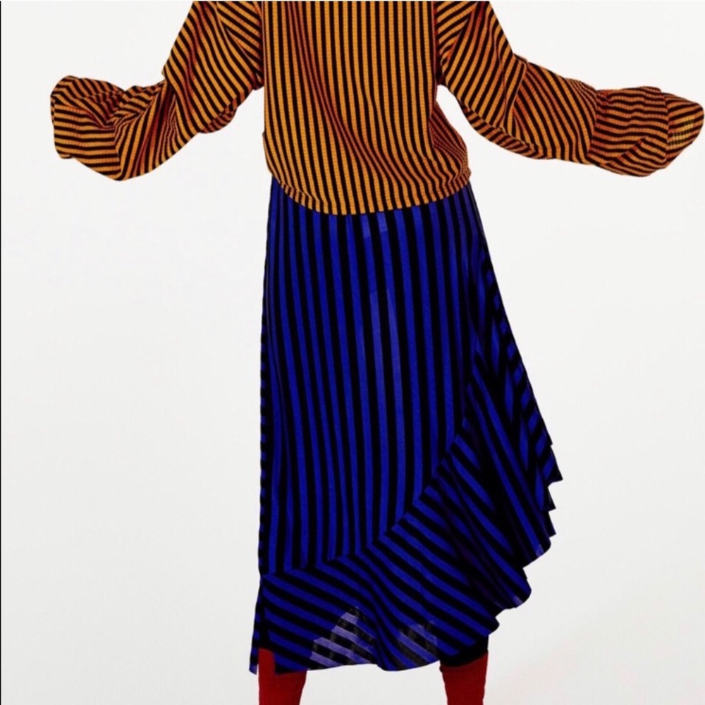 Zara Asymmetrical Striped Skirt